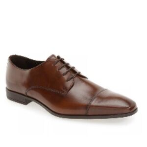 The Rail “Stark” Brown Leather Cap Toe Derby Oxford Shoes SZ 45 = SZ 12 $129